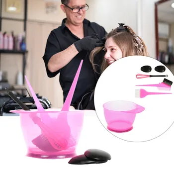 

Hair Coloring Dyeing Kit Color Pink Brush Comb Mixing Bowl Salon Tint Tool Set Для Парикмахеров Для Парикмахера Mixing Bowl