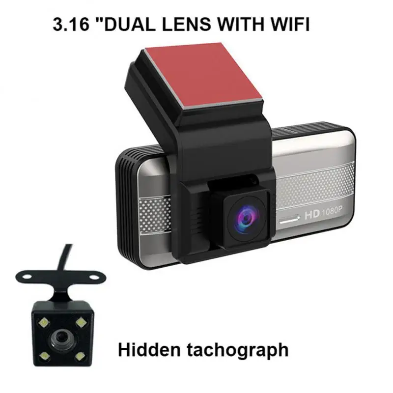3.16-inch WiFi driving recorder Car DVR Camera Shield Shape 1080P 170 Degree Viewing Angle Dashcam Video Recorder Registrar |