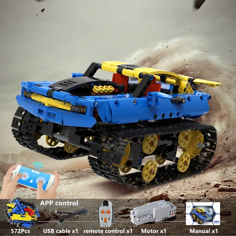 

572pcs City Technic RC Car APP Remote Control Tracked Stunt Cars legoINGlys MOC Building Blocks STEM Bricks Toys for boys gift