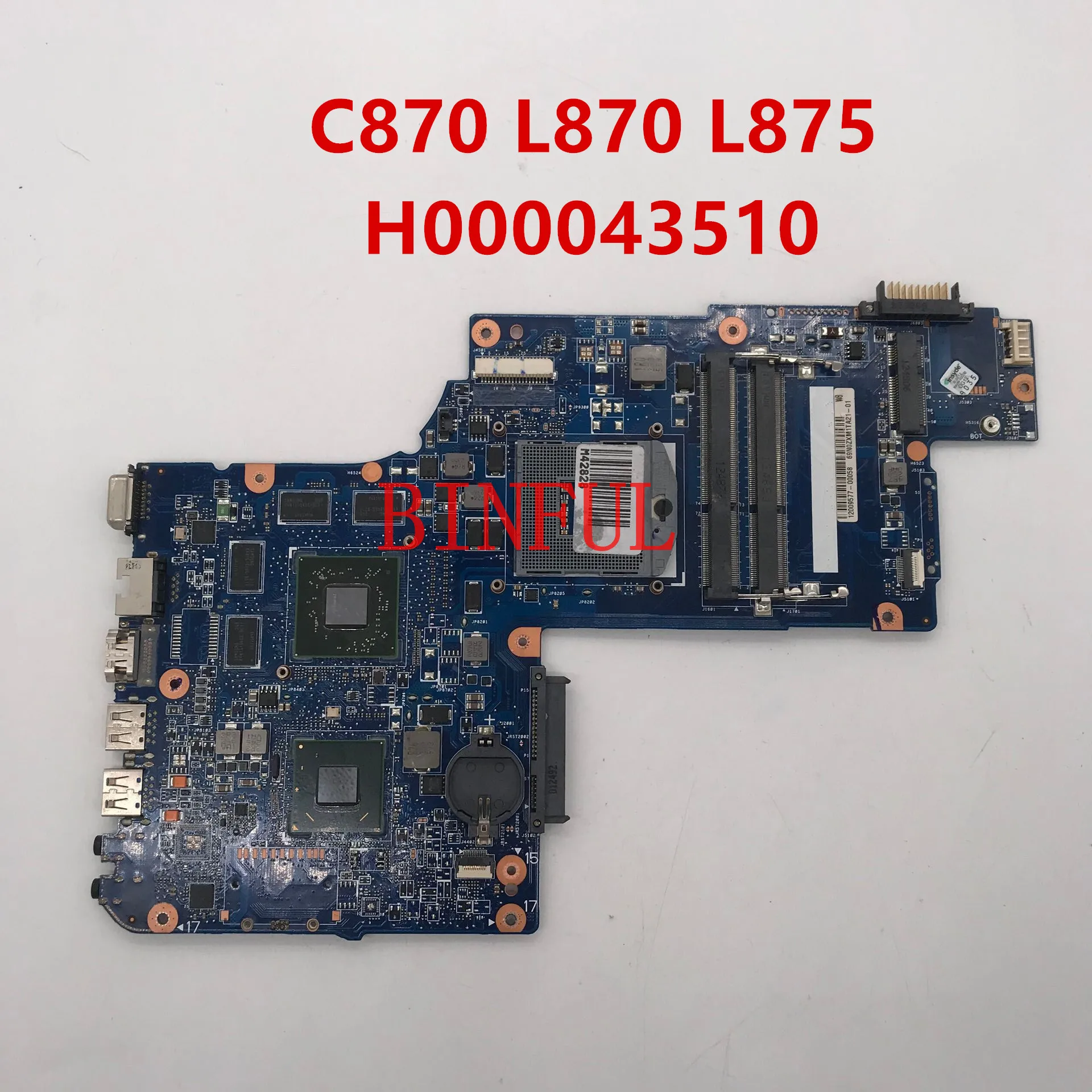 Высококачественная материнская плата для ноутбука Satellite C870 L870 L875 H000043510 HD7610M 1G DDR3 полностью протестирована