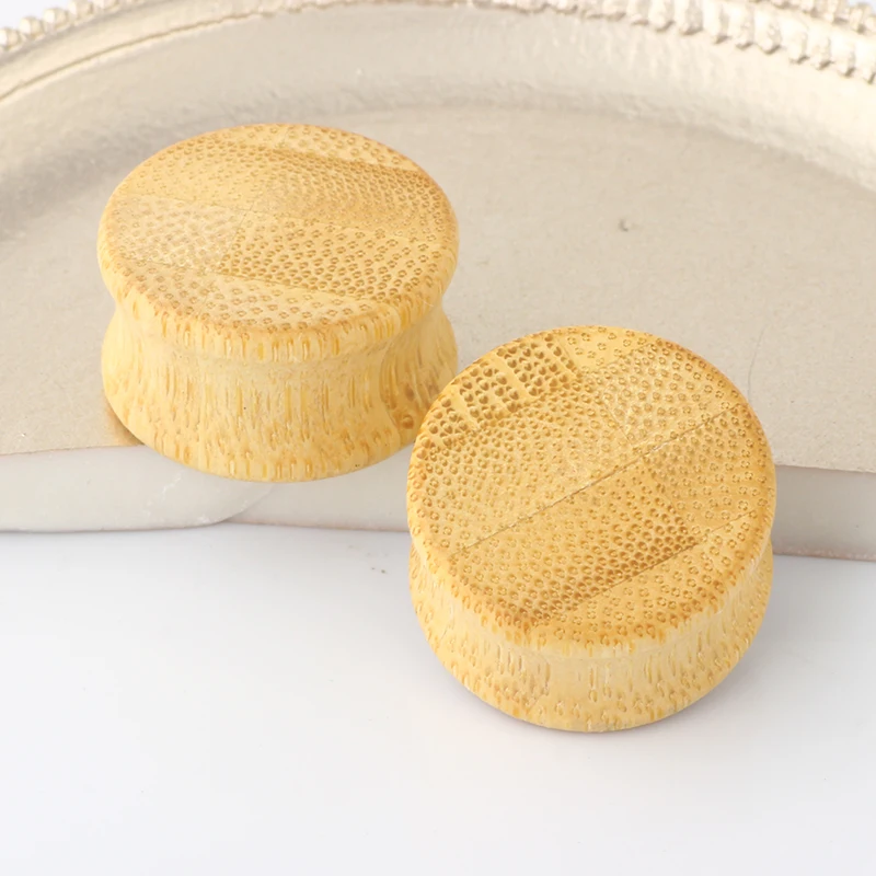 Bamboo Wood Plugs and Tunnels Shine Ear Gauges Earrings Stretchers Expander Piercing  Saddly Body Earrings Gauges Kit Wholesales