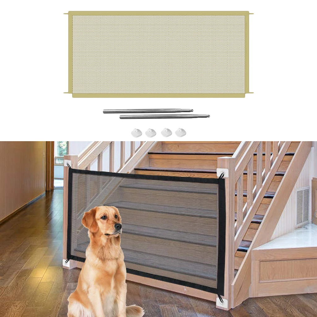 Folding  Pet Dog Gate Door Barrier Safety Guard Fence Mesh Enclosure Pet Dog Puppy Playpen Pens Enclosure