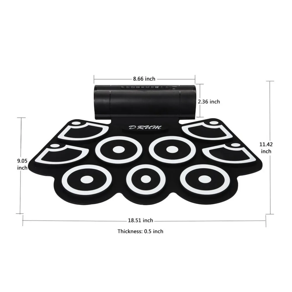 USB Electronic Drum Foldable Digital USB Drum Kit Delicate and Portable For Prenatal Education Professional Learning Beginners