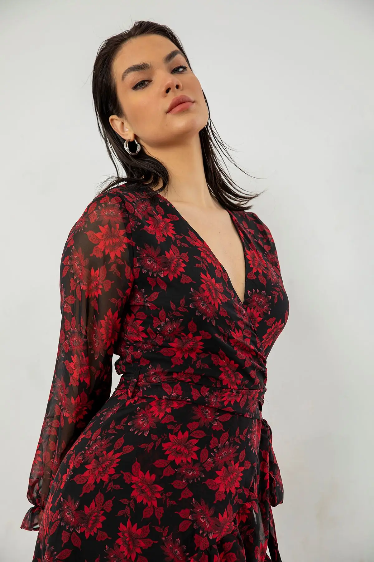 

Volan Detail Chiffon Dress New Summer 2021 Women Dress Top Blouse Dress Women Mini Dress Skirt Clothes Elegant Sexy Party Cut Out Beach Holiday Bodycon