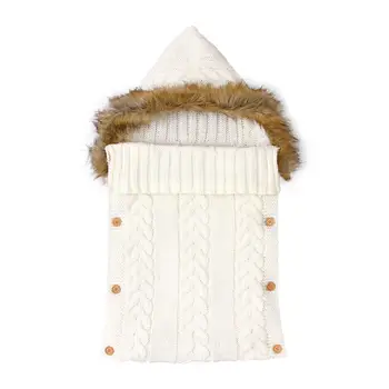

Newborn Baby Knitted Sleeping Bags Winter Thick Warm Infant Bebes Swaddle Wrap Sleepsack for Stroller 0-6Month Toddler Envelopes