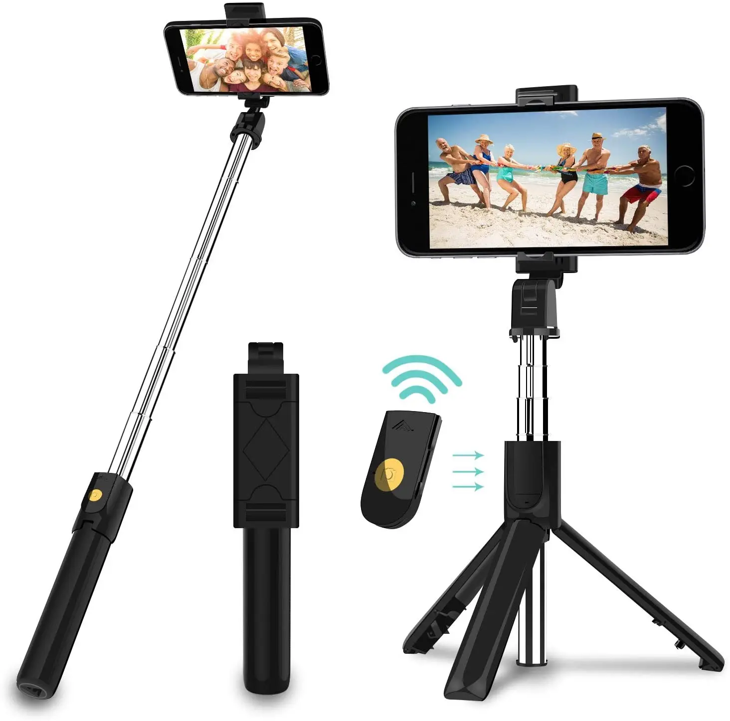 

Extendable Bluetooth Selfie Stick Tripod with Detachable Wireless Remote Tripod Stand Travel for iPhone/Samsung/Huawei and More