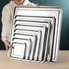 Stainless Steel Square Storage Tray Steaming Shallow Plates Dumplings Baking Dishes Kitchen Organizer 1