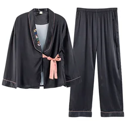 SILK Women's Pajamas Set V Neck Design Luxury Cross Letter Print Sleepwear Like Home Clothes XXL Large Size Nightwear
