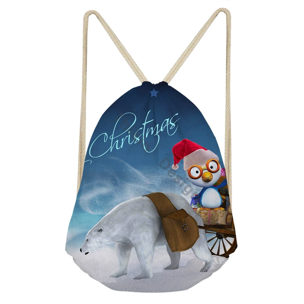 

Christmas Gift Casual Sack Drawstring Bag Girls Travel Backpack Toddler Softback Lady Milu Deer Mochila DrawString Bag 2020