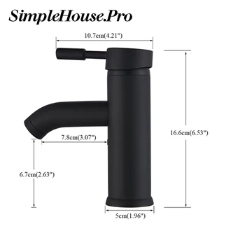 

SimpleHouse.Pro Free Shipping Stainless Steel Paint Faucet Bathroom Basin Faucet Blacked Hot Cold Mixer Tap Single Hole