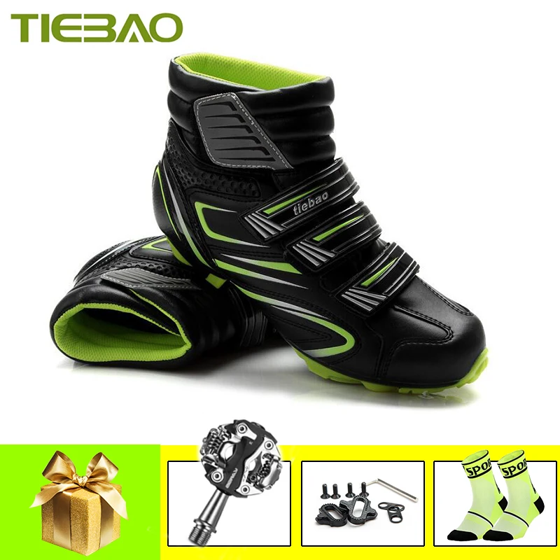 

Tiebao Cycling Shoes Winter Mtb SPD Sneakers Sapatilha Ciclismo Mtb Self-locking Nylon Sole Cleats Pedals Mountain Bike Shoes