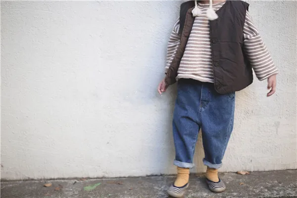 

2019 Autumn New Style Korean-style Crawler Fashion Retro Harem Capri Skinny Versatile Jeans Men And Women Child Baby Batch