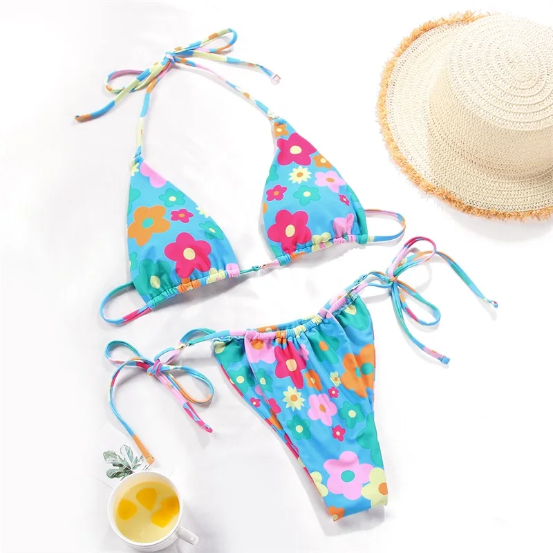 Rinabe Bikini 2021 Swimsuit Solid Color Bikini Set Floral Print ...