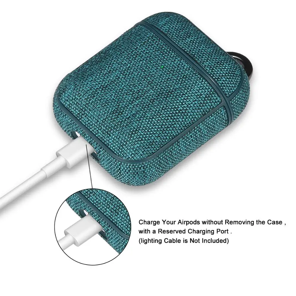 Модный холщовый чехол для Apple AirPods, чехол, противоударный защитный чехол для AirPods 1, 2, чехол, крышка с крючком, чехол