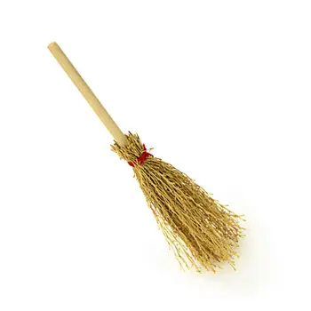 

1:12 Scale Dollhouse Miniature Wooden Bamboo Broom Doll House Accessories Household Cleaning Tools