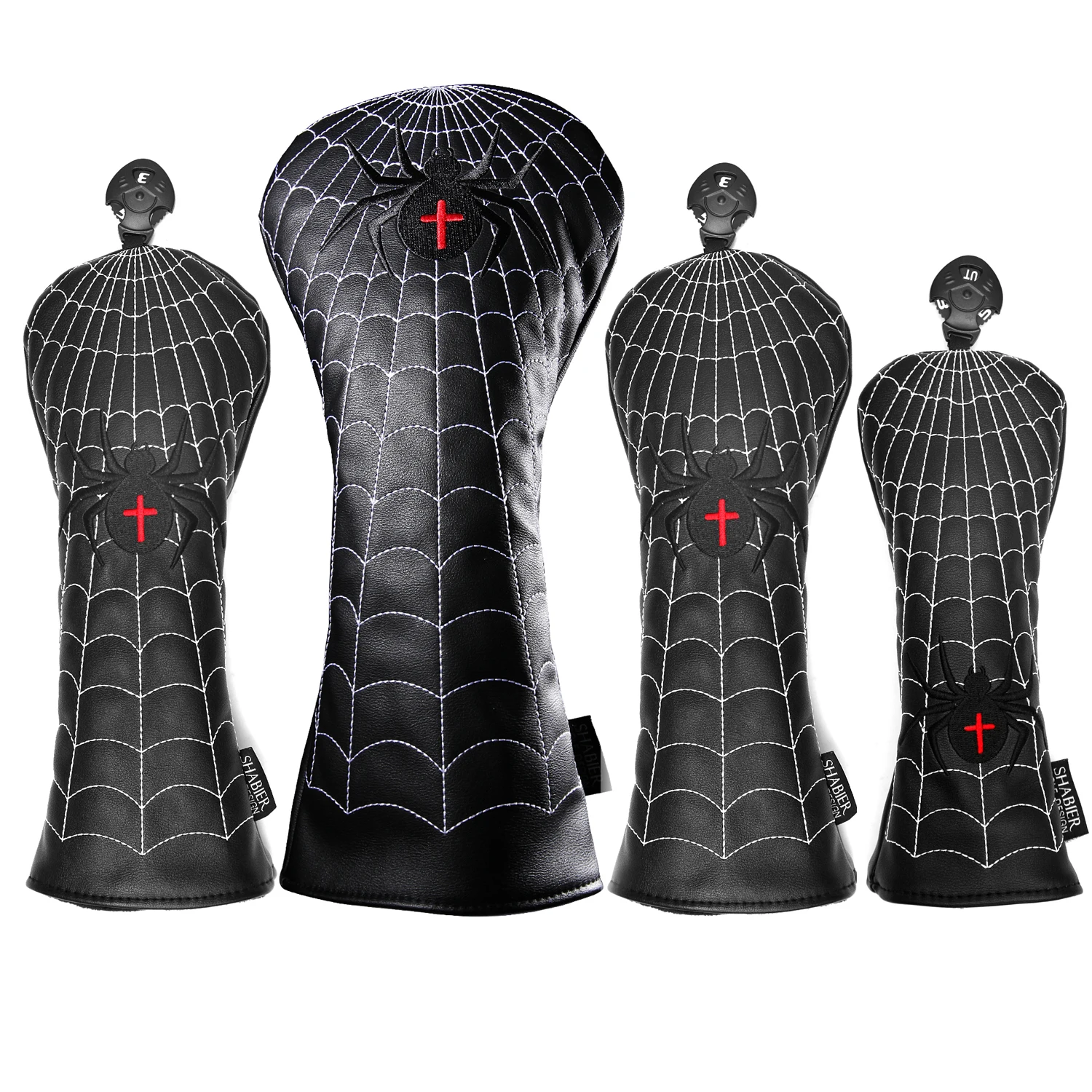 Spider Golf Club Head Covers Driver Cover Fairway Cover Hybrid Blade Putter Covers PU Leather Headcover