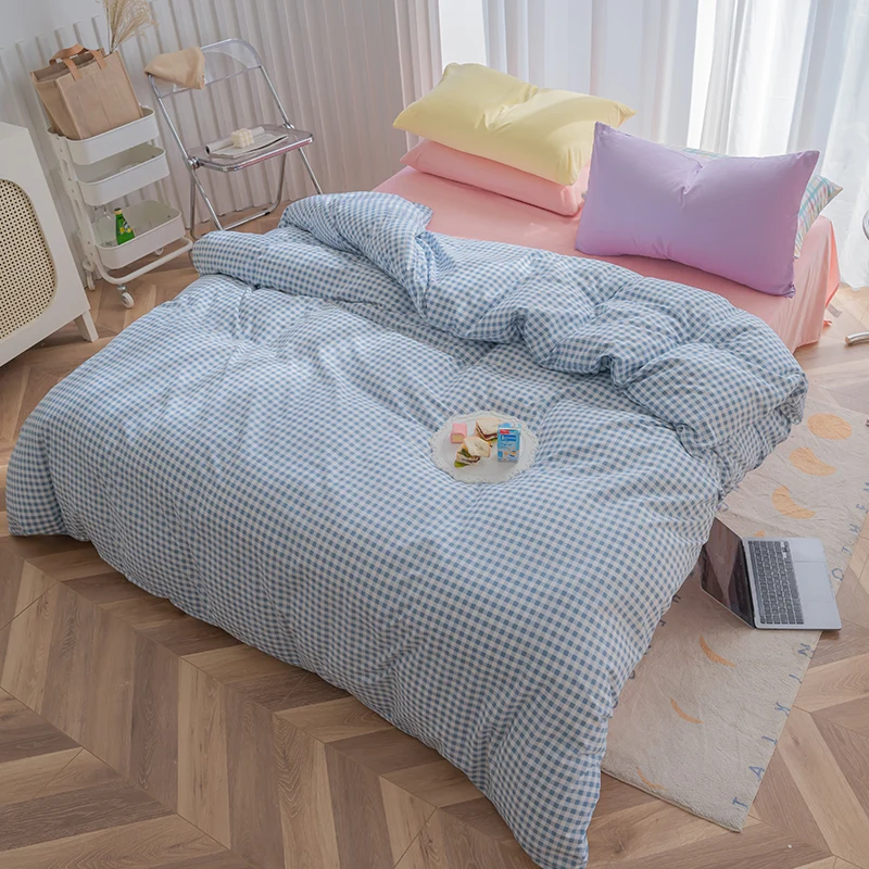 Quilt Duvet Cover & Pillowcase Modern Reversible Printed Bedding Bed Set UK Size 