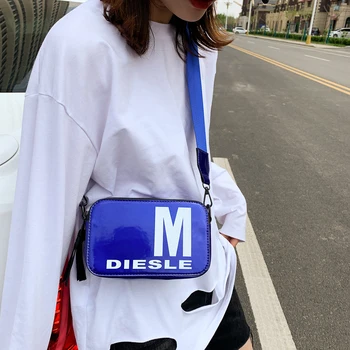 

Small Square Bag 2020 New Fashion Wide Shoulder Strap Girl Bag Pu Casual Wild Letter Printing Diagonal Cross Tide Bag Female