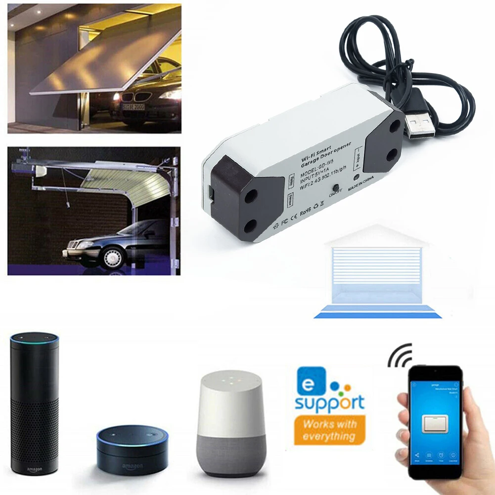 

100-240V Garage Controller 16A 50Hz Frequency WiFi Smart Voice APP Control