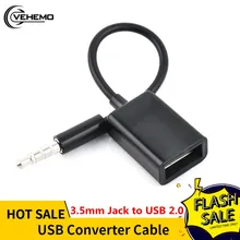 Samochód AUX wtyk audio AUX wtyk audio trwałe Auto AUX wtyk audio Jack pojazd USB 2.0 3.5mm męski przenośny(China)