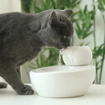 

Electric Ceramic Drinking Fountain For Cats Dogs Drinking Bowl Automatic Cat Water Fountain Dispenser Pet Products Food Bowl