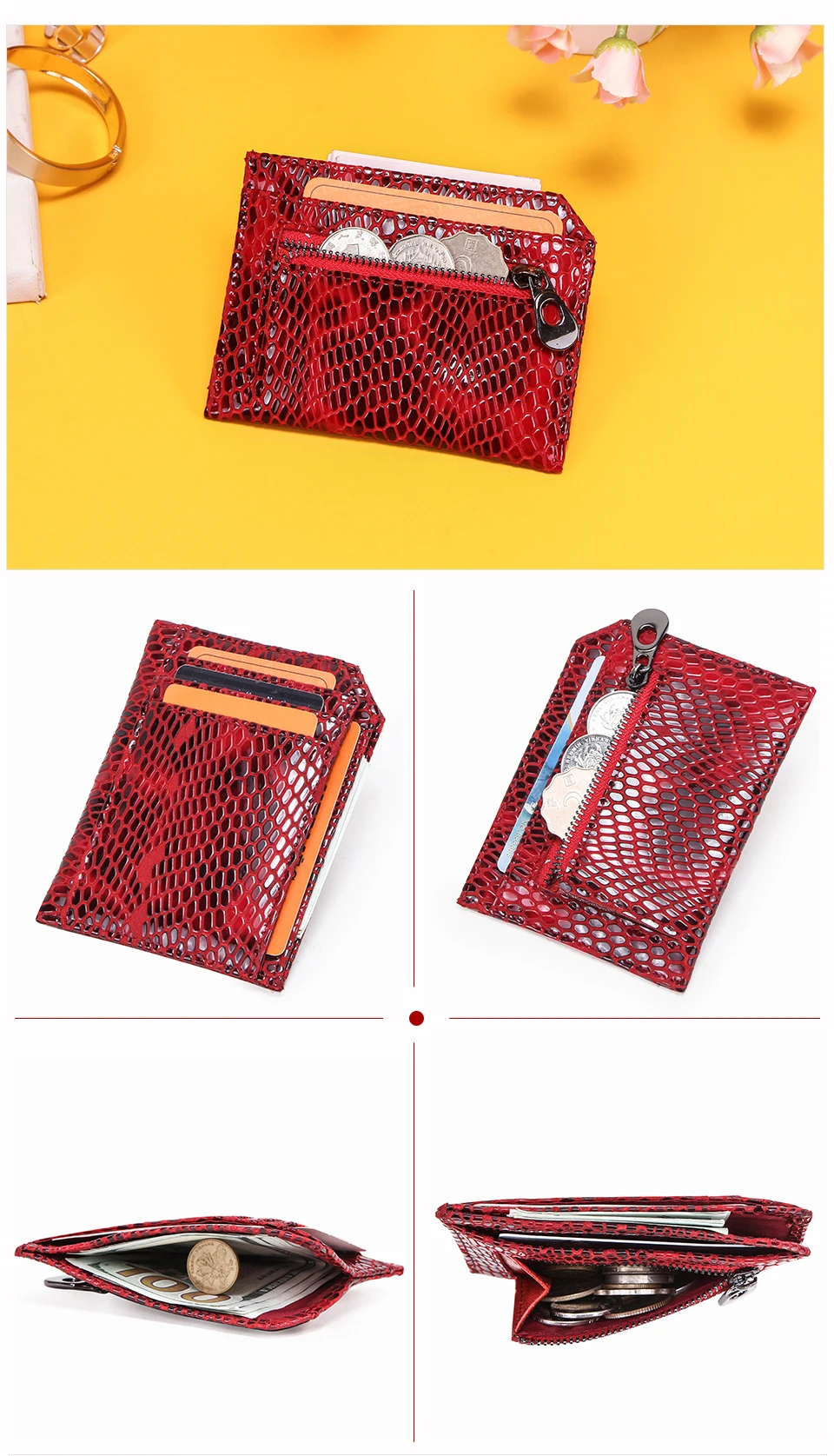 Женские кошельки из натуральной кожи с блокировкой RFID, держатель для карт, сумки, качественный чехол для кредитных карт на молнии, кошелек для монет, женский
