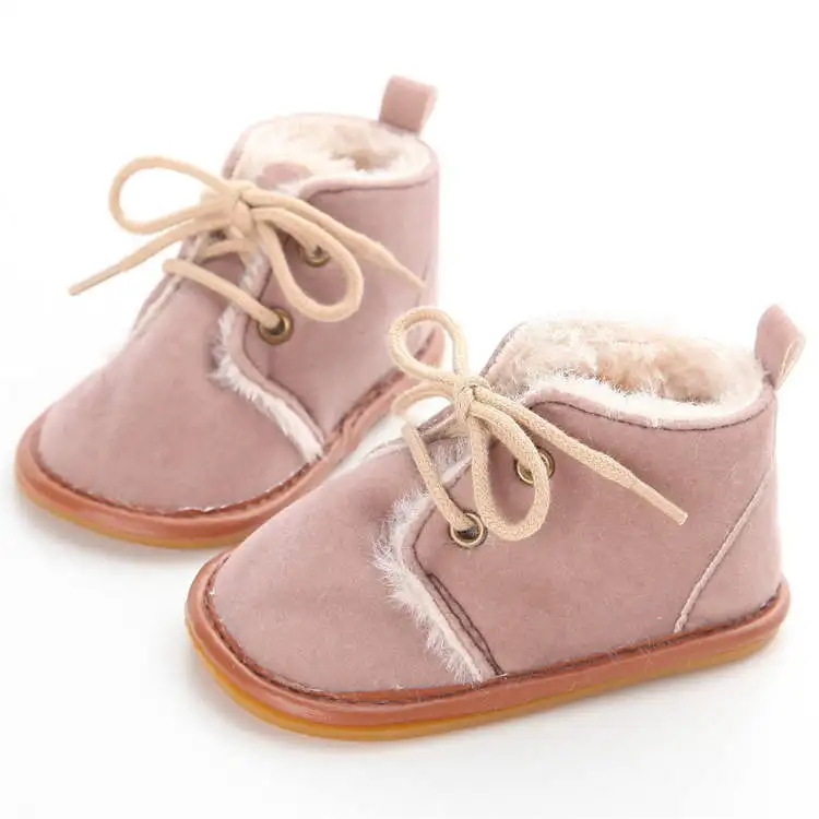 Г. Новая стильная обувь для девочек 8 цветов, теплые зимние ботинки обувь для новорожденных с нескользящей подошвой - Цвет: Коричневый