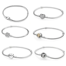 Роскошный 925 пробы Серебряный браслет-цепочка в виде змеи для женщин аутентичный Шарм ювелирные изделия Pulseira подарок