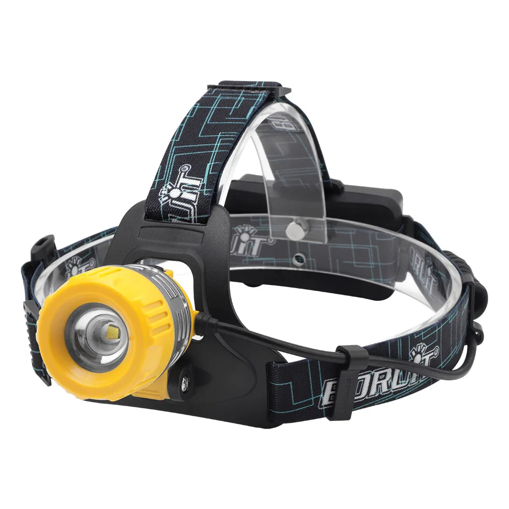 yellow BORUiT B11 5000LM XM-T6 светодиодный налобный фонарь с 3 режимами фонарь с зумом Перезаряжаемые налобный фонарь для кемпинга Рыбная ловля фонарик 18650 Батарея - Испускаемый цвет: yellow