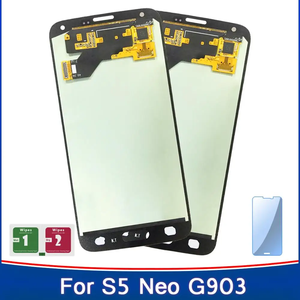 

2PCS Adjustable Brightness LCD Display For Super Amoled Samsung Galaxy S5 Neo G903 G903F LCD Touch Screen Sensor Panel Assembly