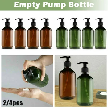 

Hot 1/2 Pcs 300/500ml Empty Pump Bottles Lotion Shampoo Liquid Container for Home Travel t6