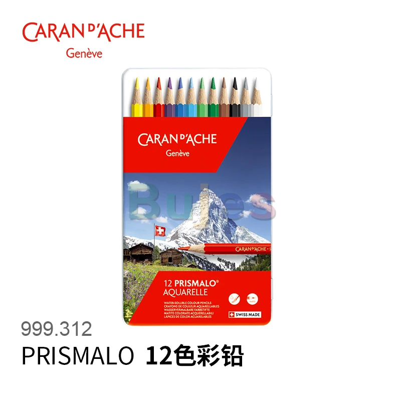 Caran dAche Caran d'Ache Prismalo Water Soluble Colour Pencils 40 Set Metal Tin Aquarelle 7610186013409 