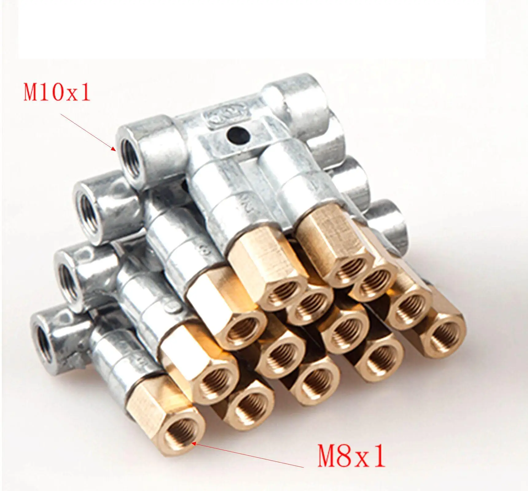 2/3/4/5/6 способ Алюминий в M10x1 из M8x1 масляный поршень компонентов значение коллектор