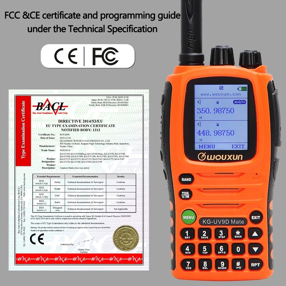 Wouxun KGThe Wouxun KG-UV9D Mate is Upgrade version KG-UV9D Plus, High Power 10Watt, With 3200mAh  Battery, First use of orange 2
