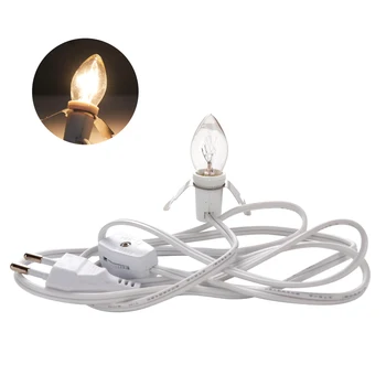 

LED Lights 2m Power Cord Cable With Transparent Light Bulb EU/US Plug Adaptor With Switch Wire Holiday Decorations Home Items