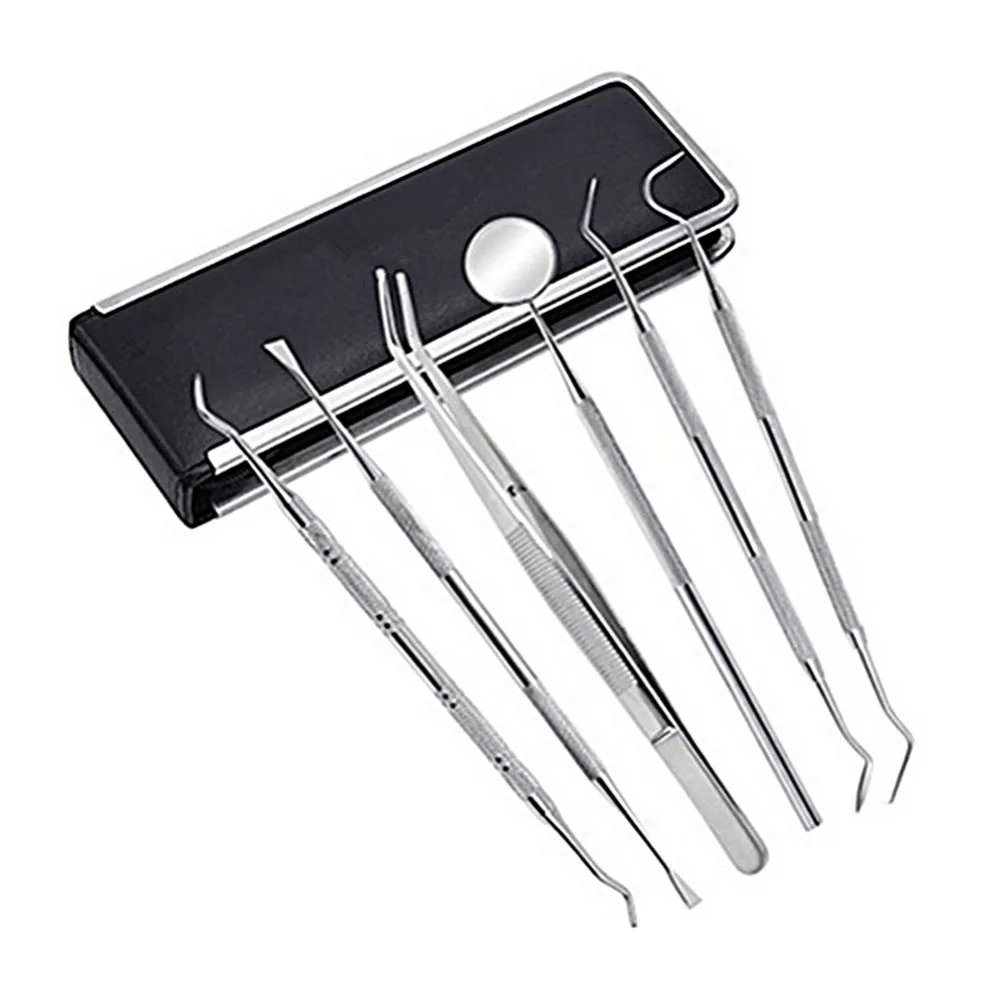6Pcs/Set Dental Mirror Stainless Steel Dental Tool Set Mouth Mirror Dental Kit Instrument Dental