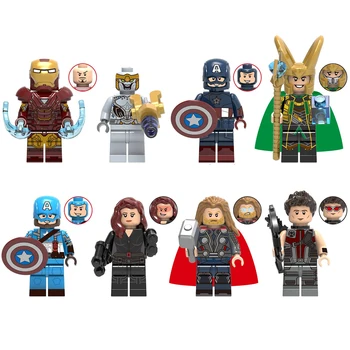

8pcs/Set DISNEY Avengers Superhero Building Blocks Iron Man Captain America Loki Action Figure Bricks Christmas Toy for Boy Girl