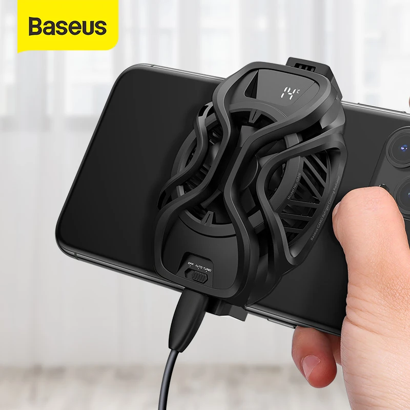 Baseus Mobile Phone Coolers Refriger Cooling Radiator Gaming Universal Phone Fan Holder For PUBG Mobile Game Phone Cooling Fan