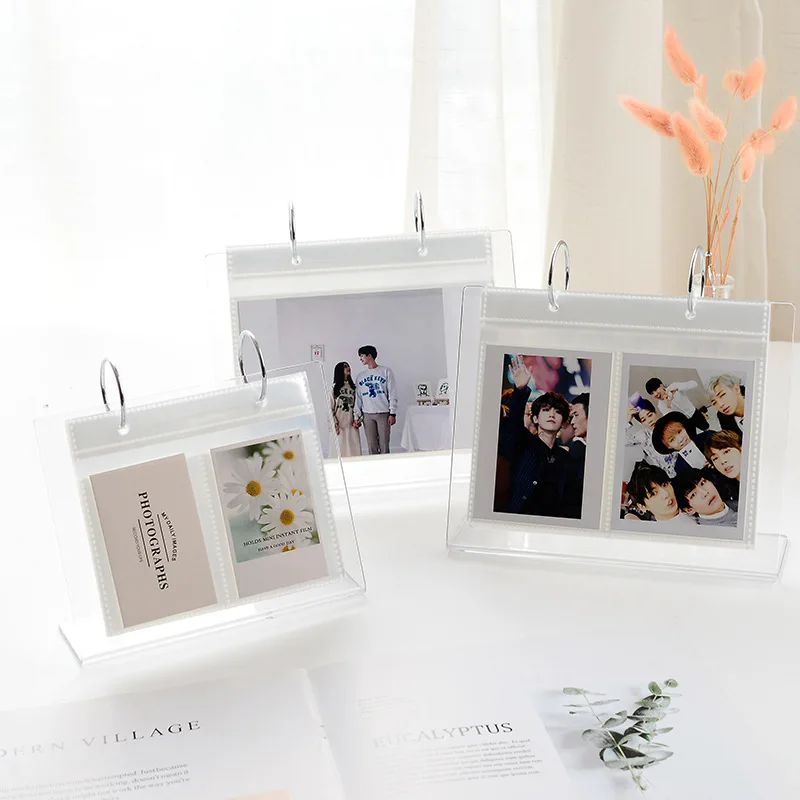 3inch/5inch Acrylic Postcards Collection Book Mini Photo Album Star Card Organizer Desktop Standing Photo Cards Book Holder