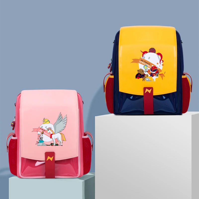 NOHOO Primary School Bag Orthopedic Backpack For Girls Boys Waterproof PU Large capacity Kids School Backpack for Teenage Girl