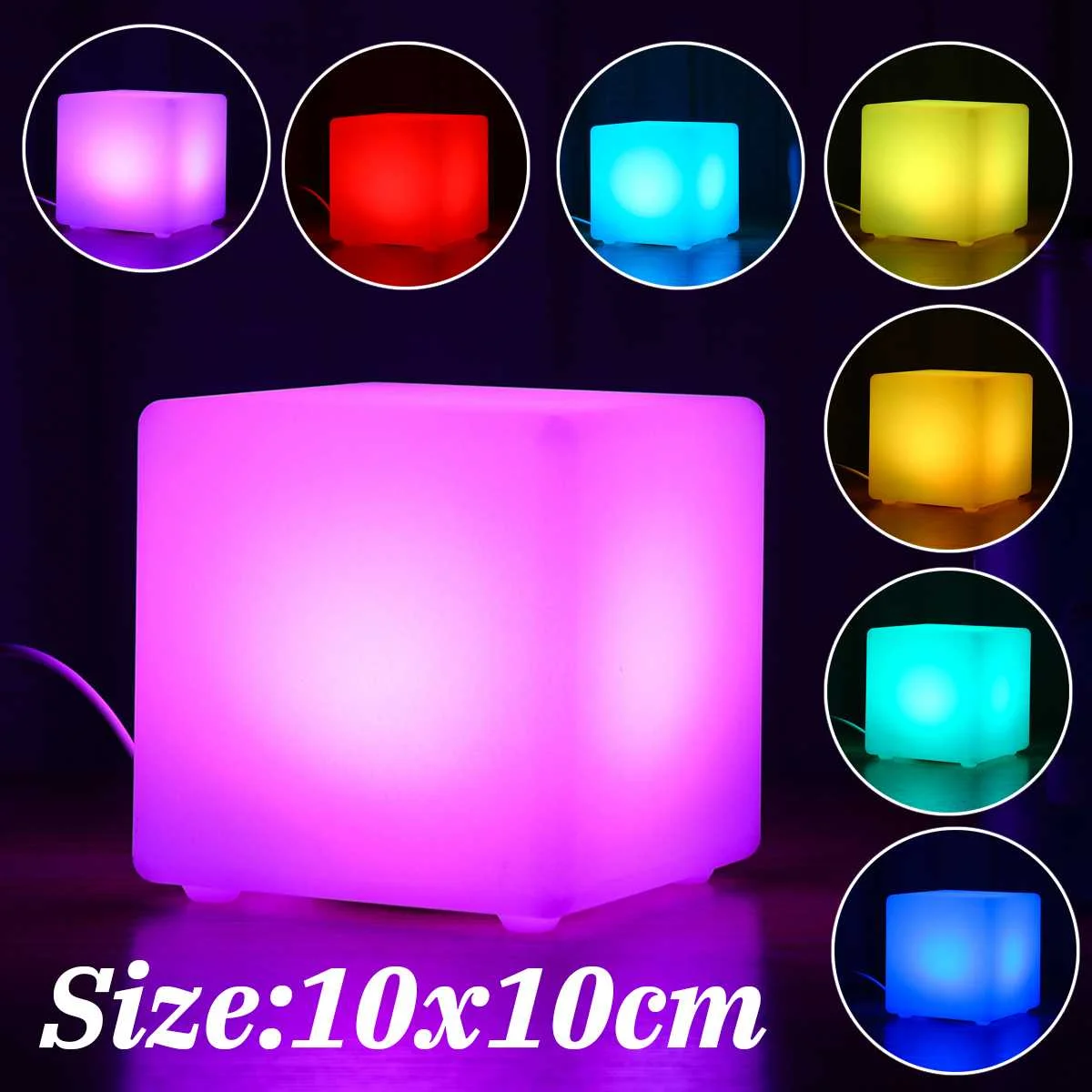 

RGB LED Light Cube Seat Chair Waterproof Rechargeable LED Lighting + Remote Control for Bar Home Garden Party Event Decor 10cm