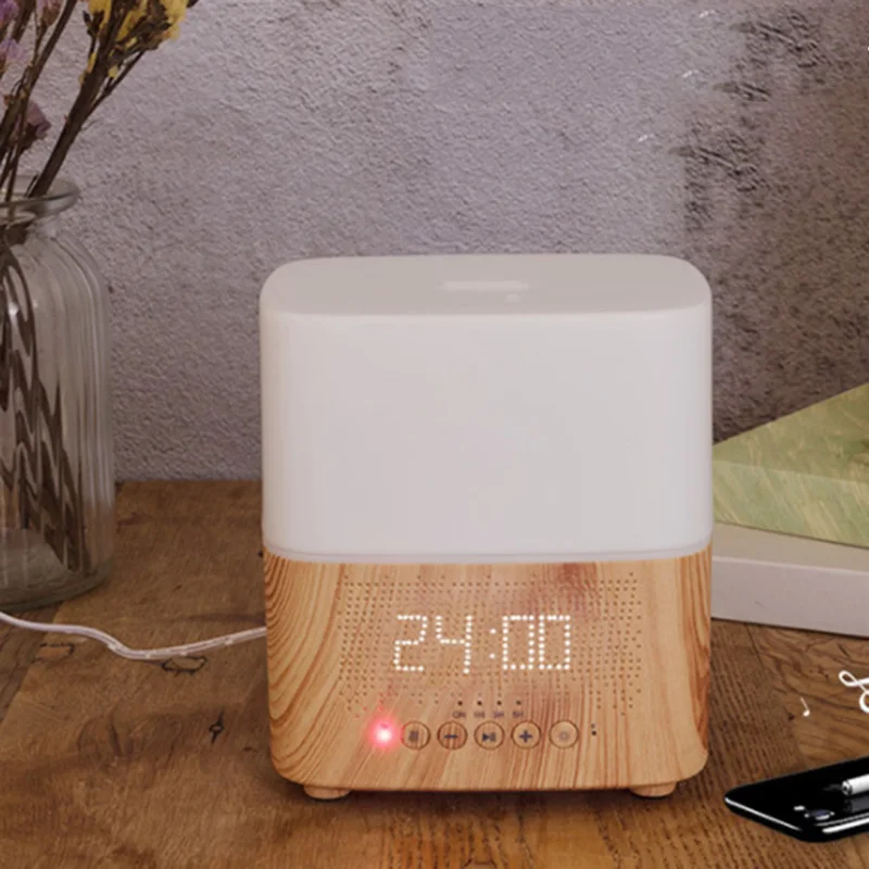 300Ml Multifunctional Bluetooth Aroma Oil Diffuser with Alarm Clock Aromatherapy Ultrasonic Air Humidifier for Room Home Office
