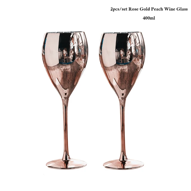 2pcs Goblet Wine Glass 650ml Kitchen Utensils Crystal Water Champagne Glasses Bordeaux Wedding Party Birthday Gift Lead-Free 2pcs Peach heart