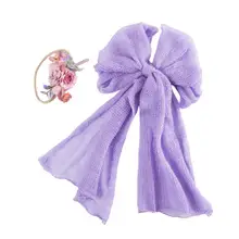 

Cozy Innovative Bowknot Infant Baby Wrap Prop Woolen Yarn Swaddle Wrap Prop Compact for Newborn