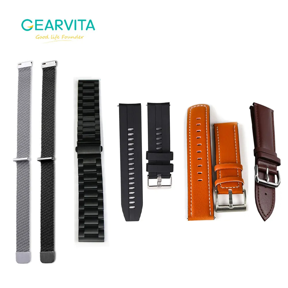 

22mm Watch Band Leather Steel Silicone Watch Straps Watchband l16 L13 smart Watch Accessories High Quality 20mm samrtwatch strap