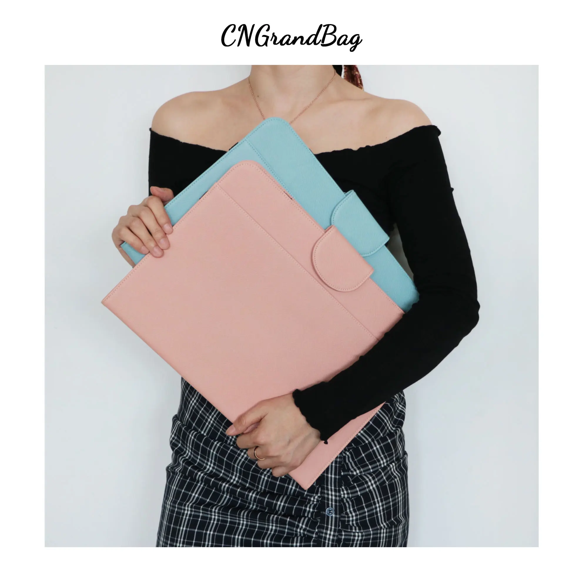 Customized Saffiano PU Leather Laptop Holder for Macbook 13