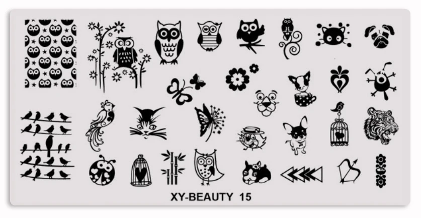 XY-BE 15 1 шт. из нержавеющей стали для ногтей штамп штамповка изображения пластины русские буквы Маникюр изображения пластины DIY ногтей Живопись 32 стиля - Цвет: XY-BE 15