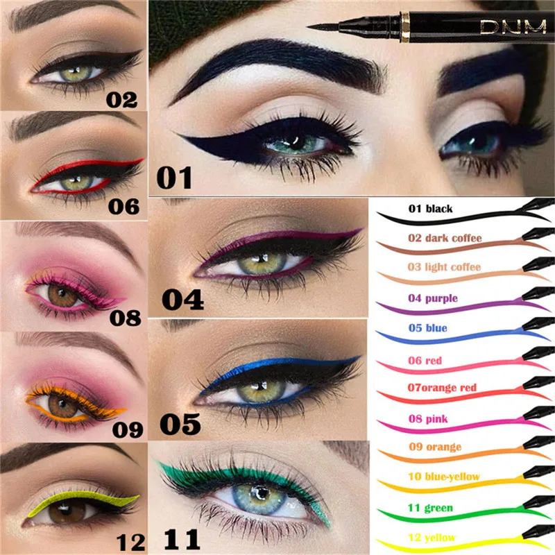 

Cat Eye Makeup Waterproof Colorful Neon Liquid Eyeliner Pen Make Up Comestics Long-lasting Black Eye Liner Pencil Makeup Tools
