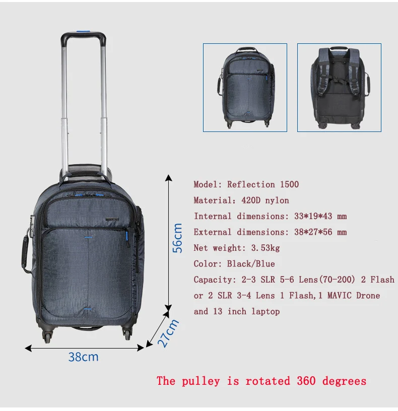 Professional backpack Outdoor SLR micro single digital camera bag Benro Reflection series Reflection 1000 15000 2000 camera bag