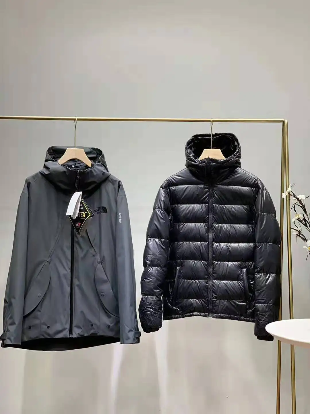 Зимний TNF Короткий Повседневный пуховик мужской ветрозащитный плащ куртка пуховик Оба комплекта